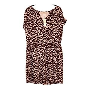 LOFT Brown & Cream Colored Dress